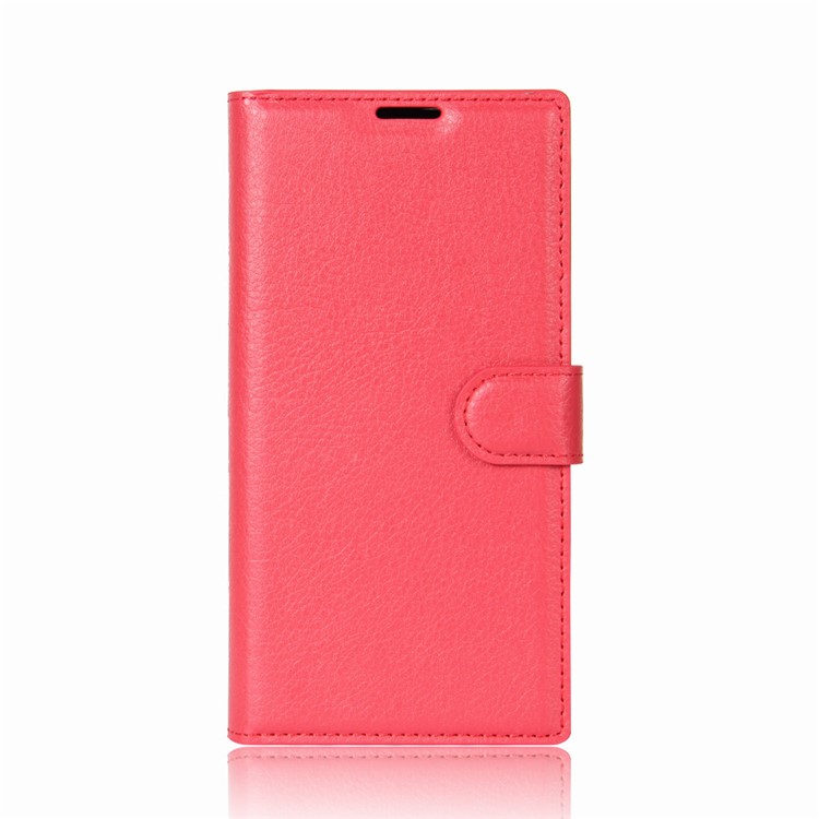 Litchi Grain Wallet Leather Case with Stand for BlackBerry Keyone - Red-2