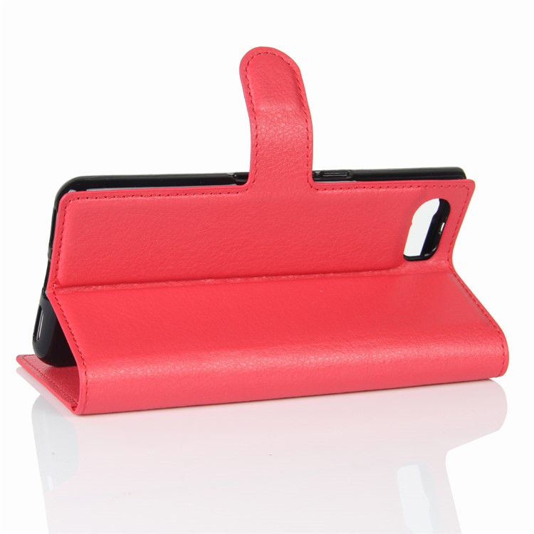Litchi Grain Wallet Leather Case with Stand for BlackBerry Keyone - Red-5