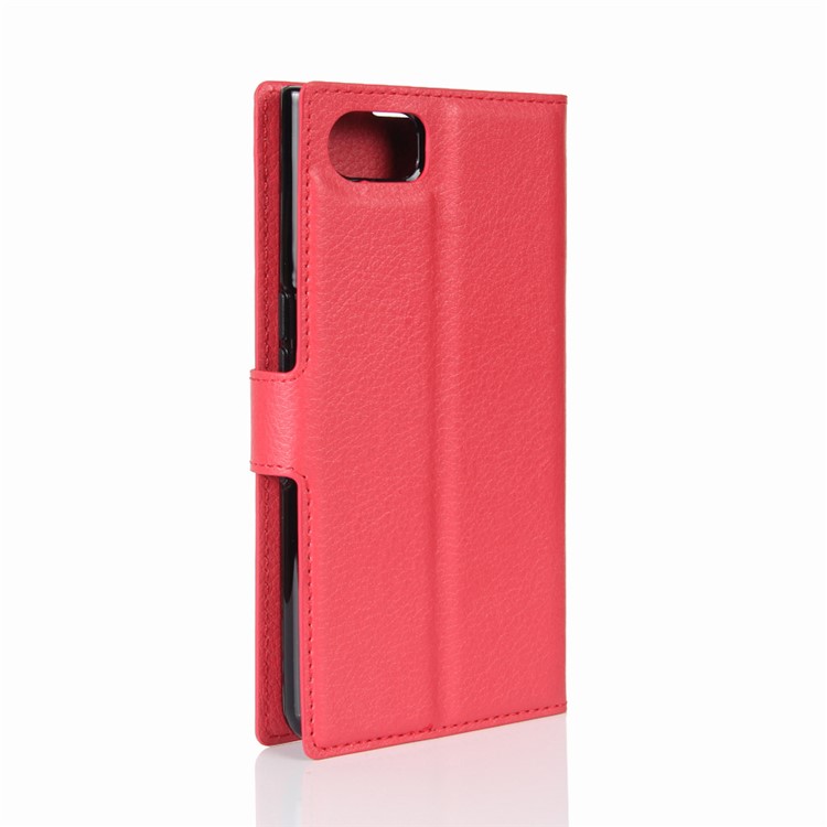Litchi Grain Wallet Leather Case with Stand for BlackBerry Keyone - Red-6