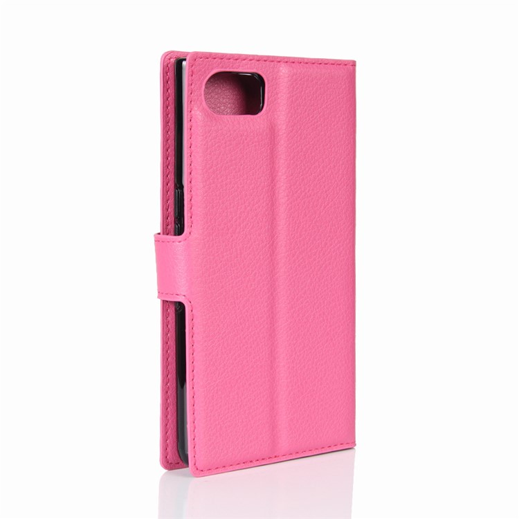 Litchi Grain Wallet Leather Magnetic Case for BlackBerry Keyone - Rose-6