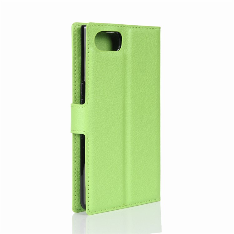 Litchi Grain Wallet Leather Mobile Phone Case for BlackBerry Keyone - Green-6