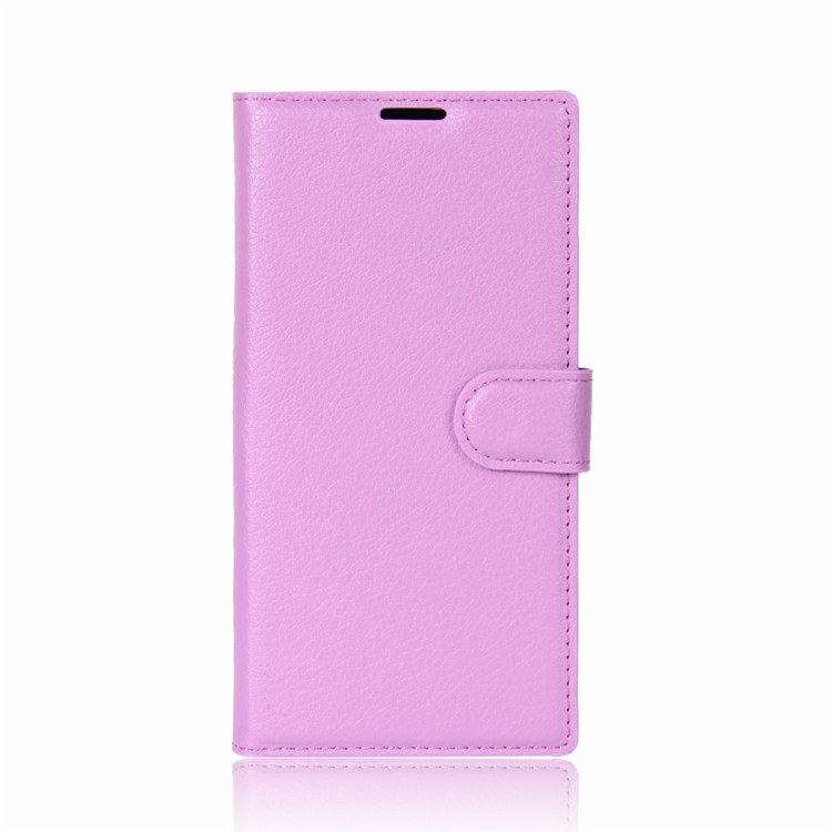 Litchi Grain Leather Wallet Case for BlackBerry Keyone - Purple-2