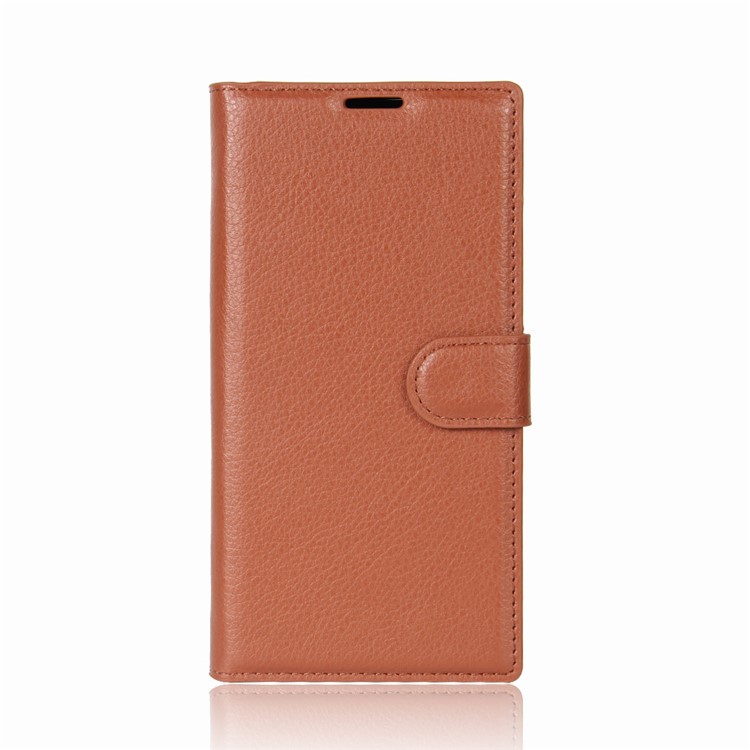 Litchi Grain Magnetic Leather Stand Case for BlackBerry Keyone - Brown-2