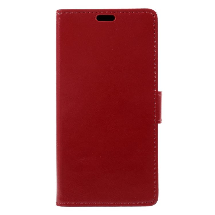 Crazy Horse Skin PU Leather Wallet Cover for BlackBerry Keyone - Red-2