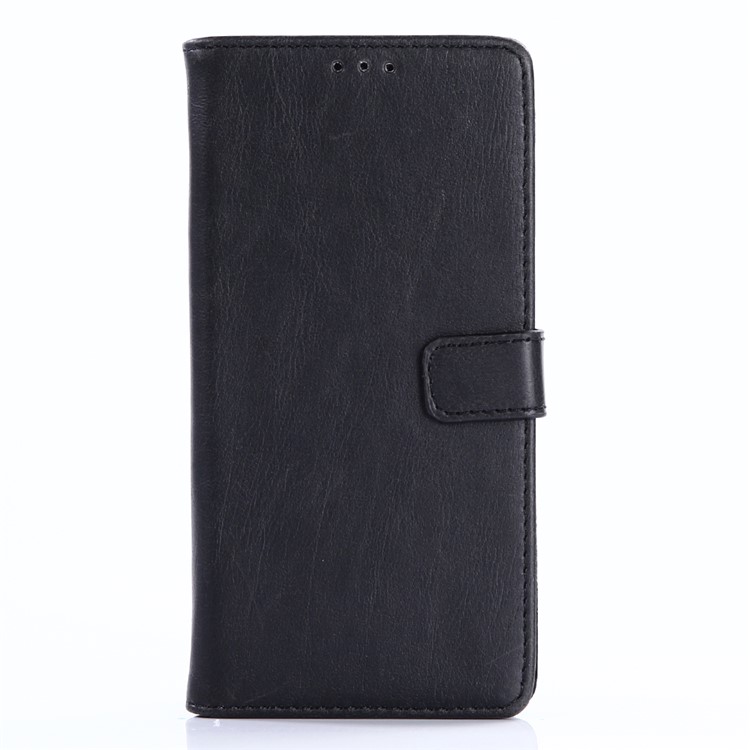 Crazy Horse Wallet Stand Leather Case for BlackBerry Keyone - Black-1