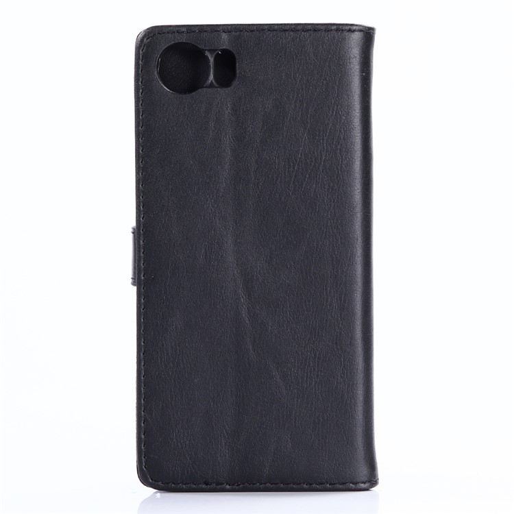Crazy Horse Wallet Stand Leather Case for BlackBerry Keyone - Black-2