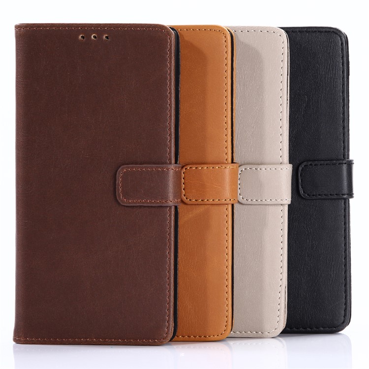 Crazy Horse Wallet Stand Leather Case for BlackBerry Keyone - Black-6