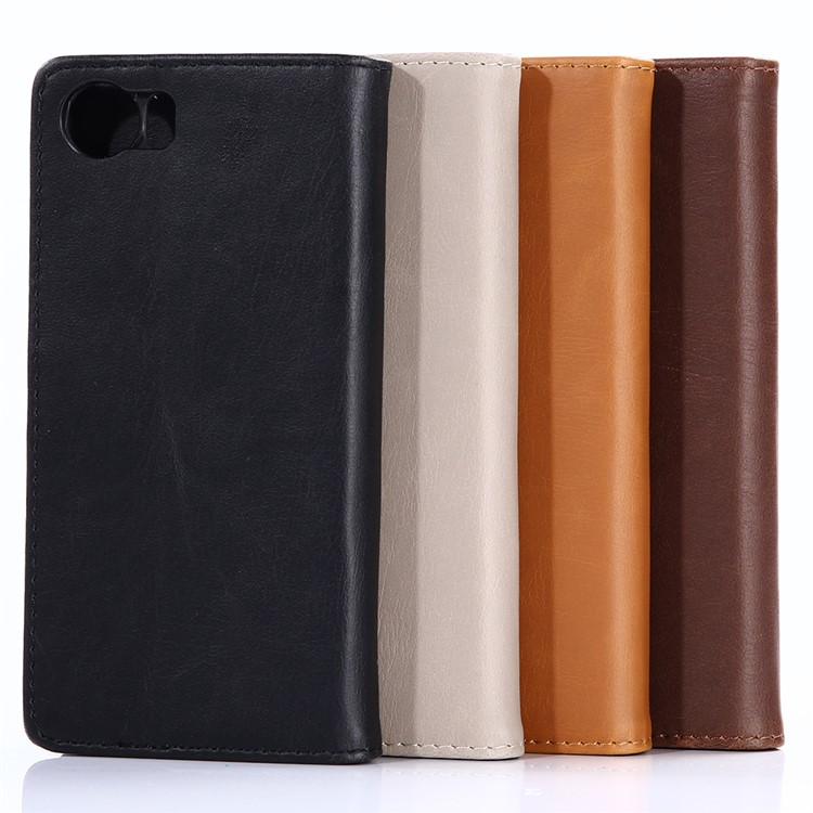 Crazy Horse Wallet Stand Leather Case for BlackBerry Keyone - Black-7