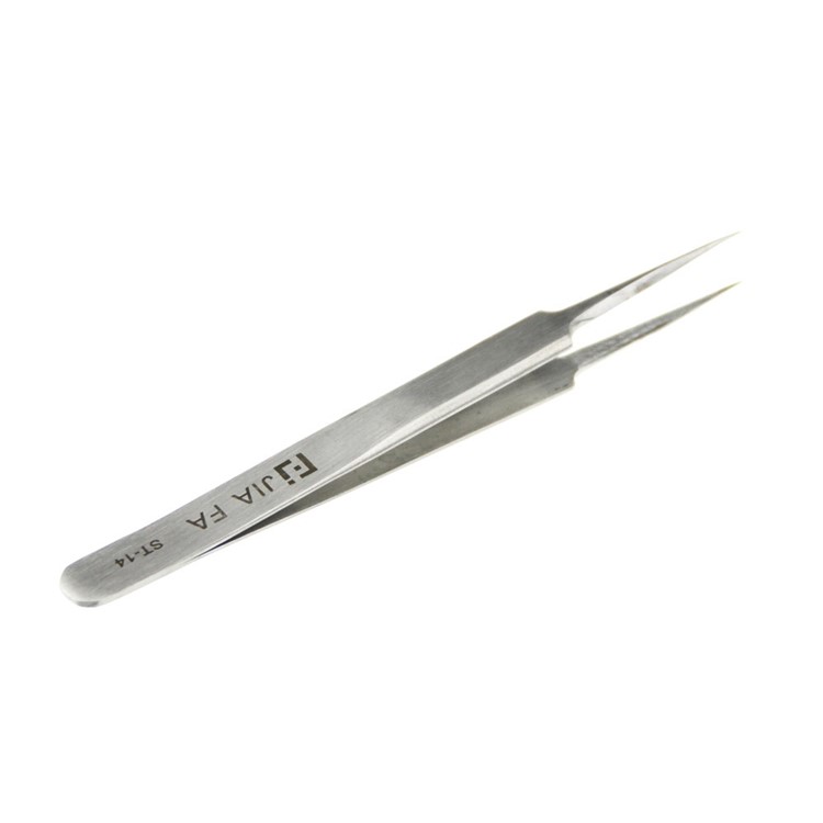 ST-14 High Strength Stainless Steel Straight Tweezers Point Tipped-2