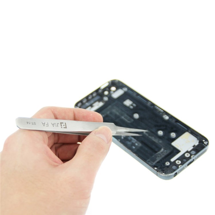 ST-14 High Strength Stainless Steel Straight Tweezers Point Tipped-3