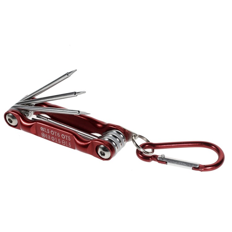 SUNSHINE Foldable 6 in 1 Magnetic Precision Screwdriver Tools Set for iPhone 6 5s 5 Samsung HTC Etc SD-8100-4