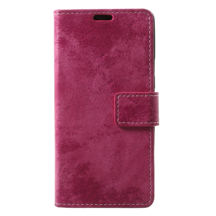 Retro Style Folio Flip Wallet Stand Leather Case for Google Pixel 2 - Rose-1