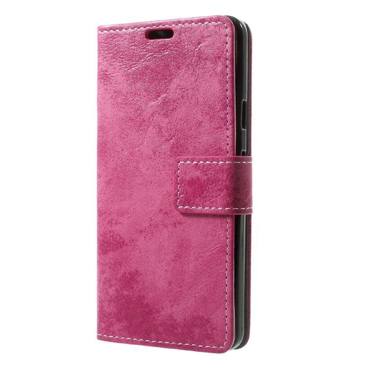 Retro Style Folio Flip Wallet Stand Leather Case for Google Pixel 2 - Rose-3