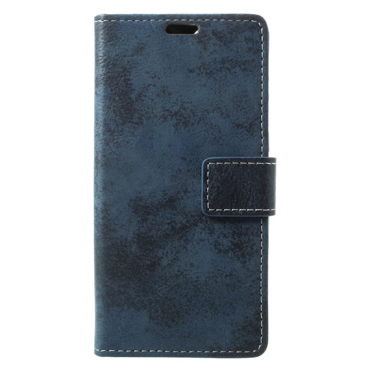 Retro Style Caed Holder Leather Mobile Phone Shell for Google Pixel 2 - Dark Blue-1