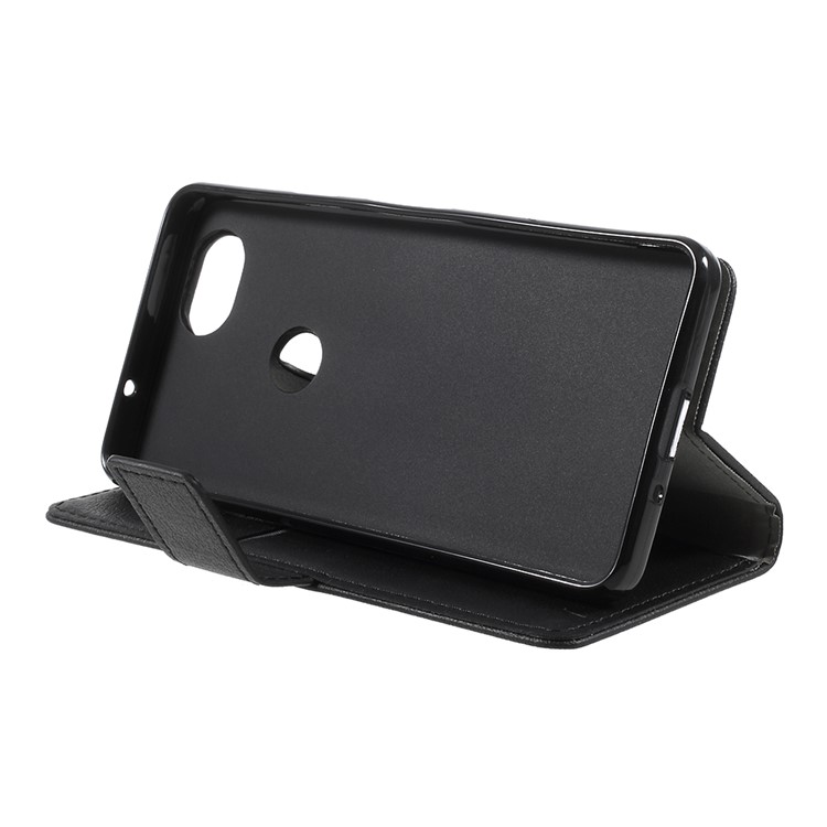 For Google Pixel 2 Litchi Texture Stand Leather Wallet Case - Black-4
