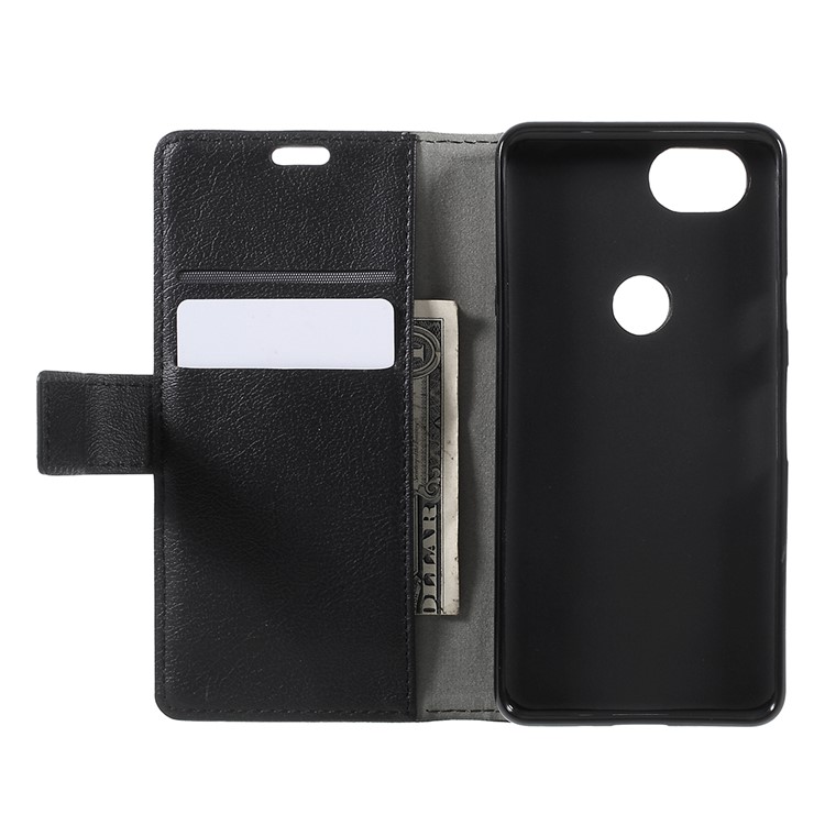 For Google Pixel 2 Litchi Texture Stand Leather Wallet Case - Black-6
