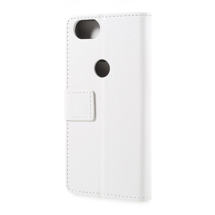 Litchi Texture Wallet Stand Leather Cover for Google Pixel 2 - White-3