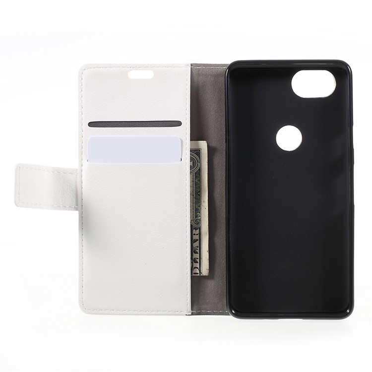 Litchi Texture Wallet Stand Leather Cover for Google Pixel 2 - White-6