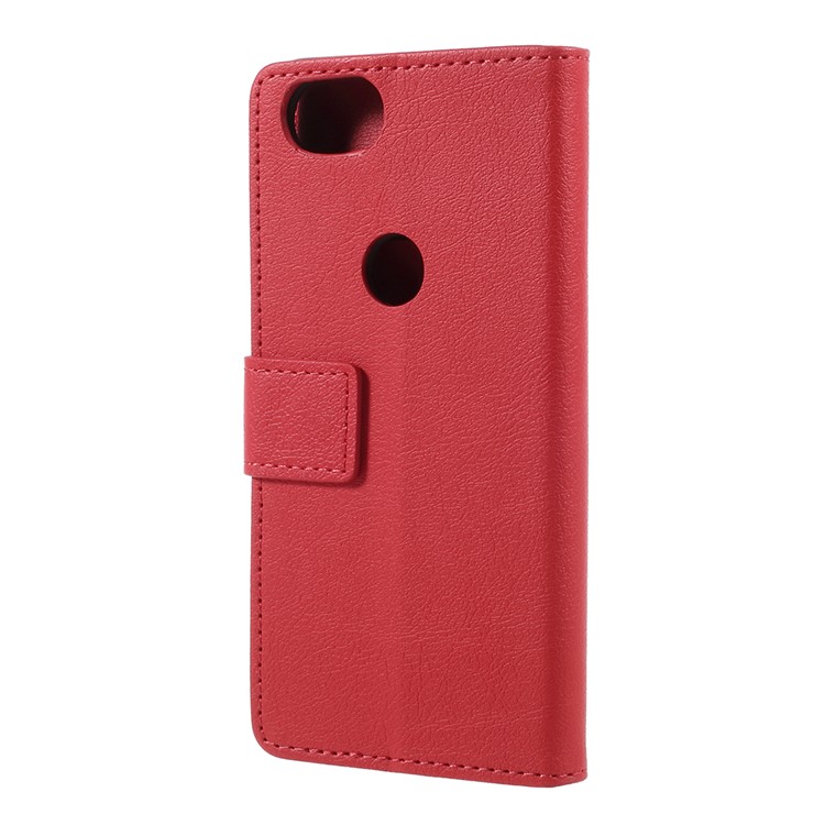 Litchi Texture Wallet Stand Leather Mobile Casing for Google Pixel 2 - Red-3