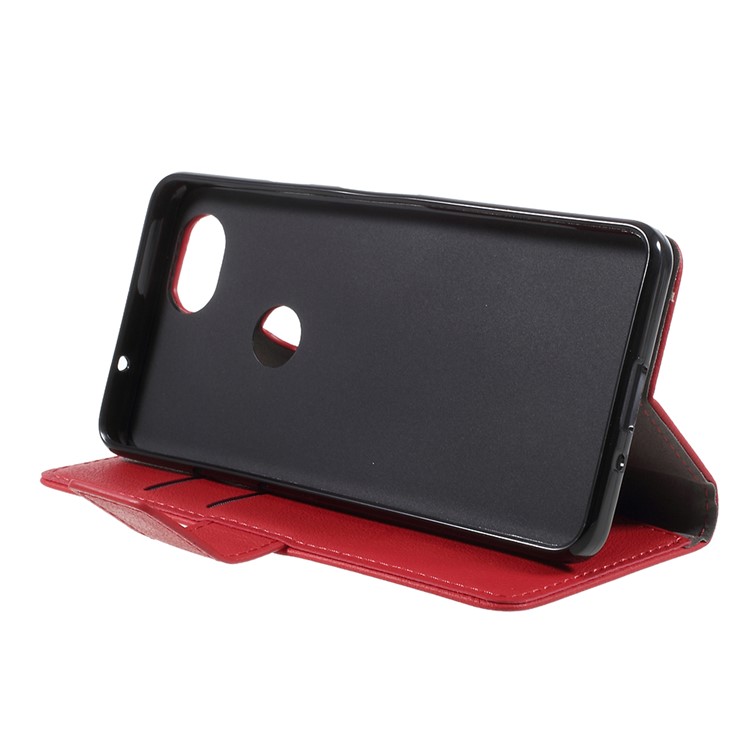 Litchi Texture Wallet Stand Leather Mobile Casing for Google Pixel 2 - Red-4