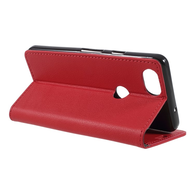 Litchi Texture Wallet Stand Leather Mobile Casing for Google Pixel 2 - Red-5