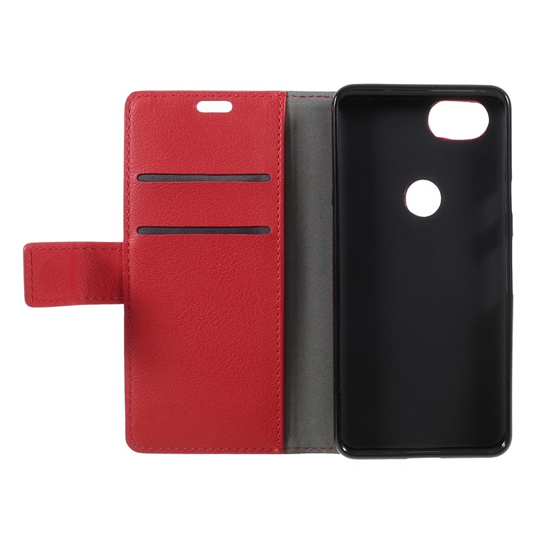 Litchi Texture Wallet Stand Leather Mobile Casing for Google Pixel 2 - Red-6