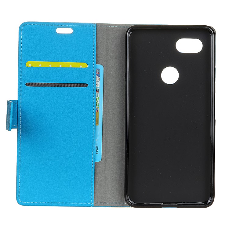 Wallet Leather Stand Cover for Google Pixel 2XL - Blue-5