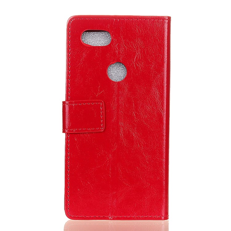 Crazy Horse Wallet Leather Stand Casing Cover for Google Pixel 2XL - Red-2