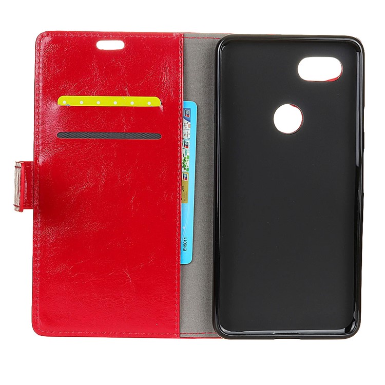 Crazy Horse Wallet Leather Stand Casing Cover for Google Pixel 2XL - Red-4