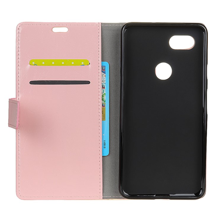 Crazy Horse Wallet Leather Stand Shell for Google Pixel 2XL - Pink-3