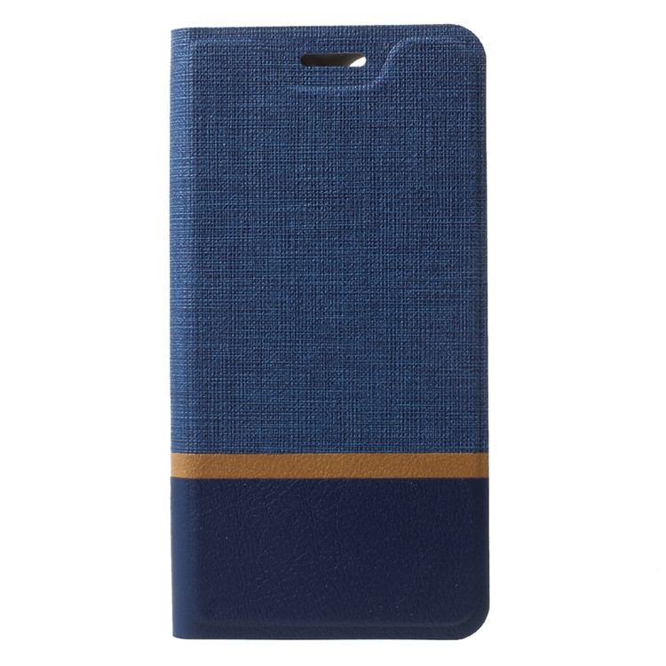 Cross Pattern Leather Card Holder Phone Shell (Built-in Steel Sheet) for Google Pixel 2 - Blue-1