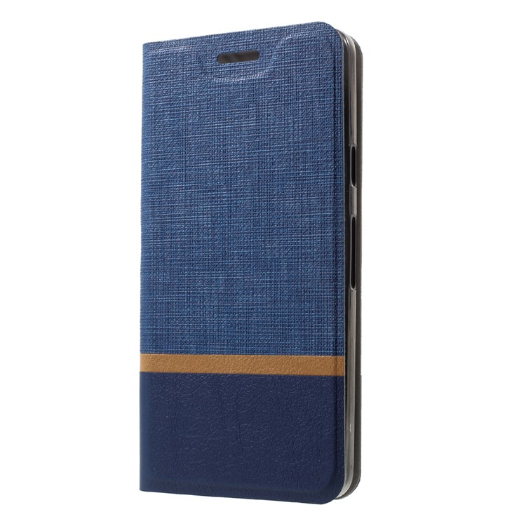 Cross Pattern Leather Card Holder Phone Shell (Built-in Steel Sheet) for Google Pixel 2 - Blue-3