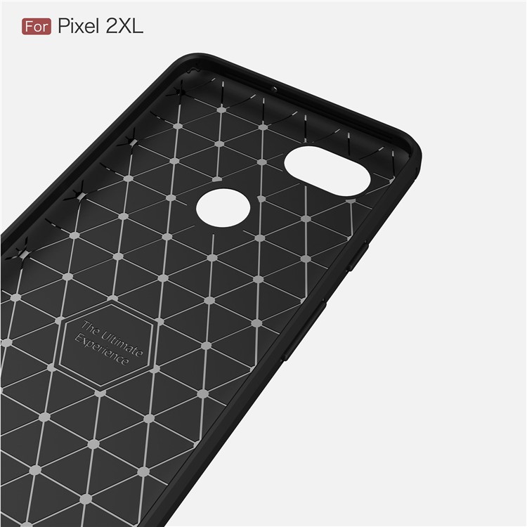 Carbon Fiber Texture Brushed Soft TPU Back Case for Google Pixel 2XL - Black-5