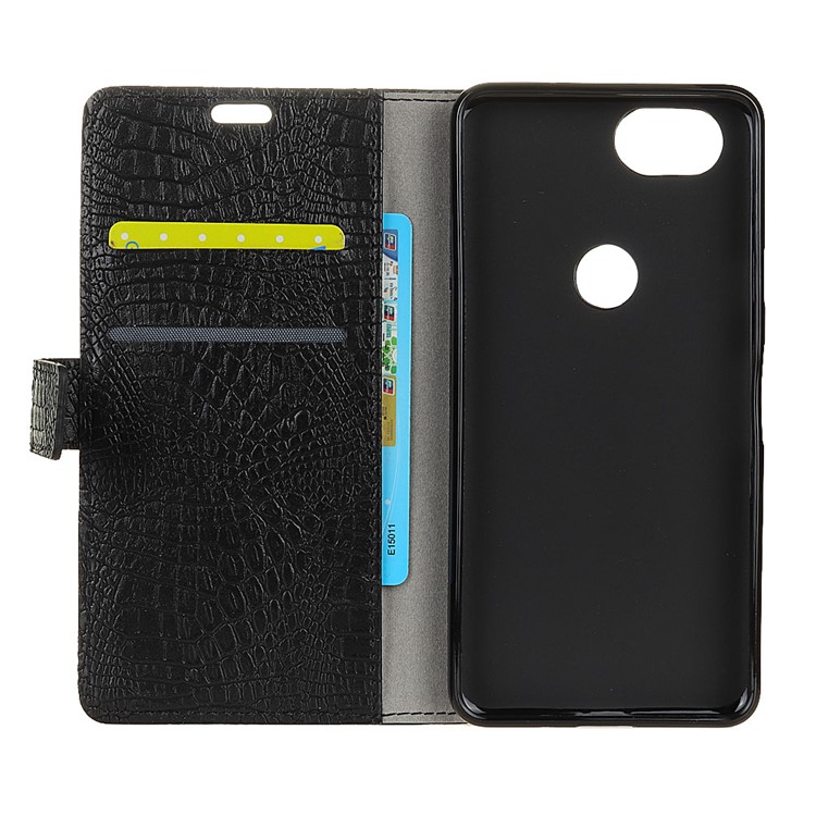 Crocodile Texture PU Leather Stand Wallet Case for Google Pixel 2 - Black-4