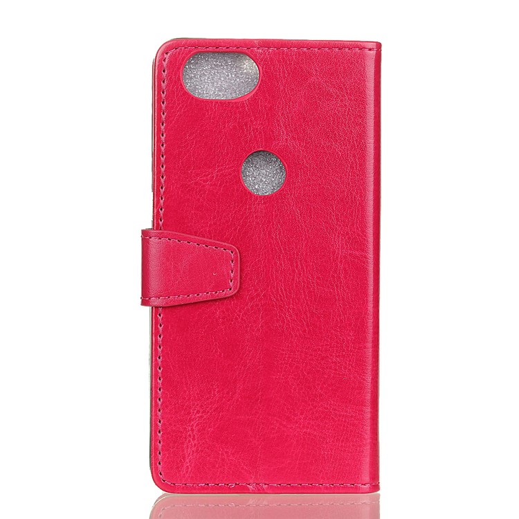 Crazy Horse PU Leather Wallet Phone Case with Stand for Google Pixel 2 - Rose-2