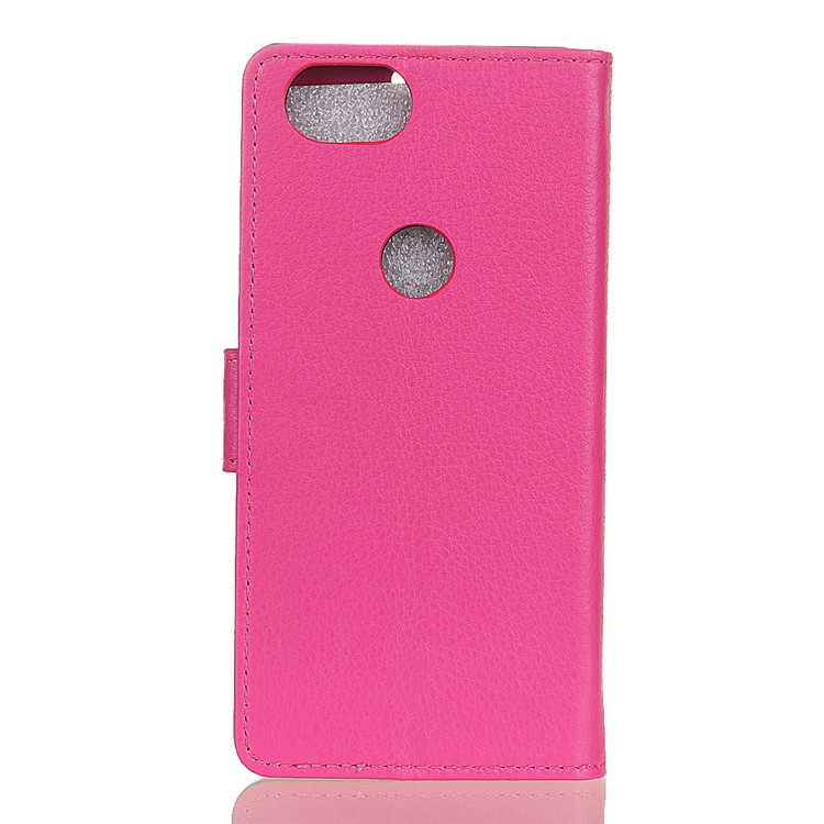 For Google Pixel 2 Litchi Skin Stand Wallet Leather Folio Phone Cover Case - Rose-2