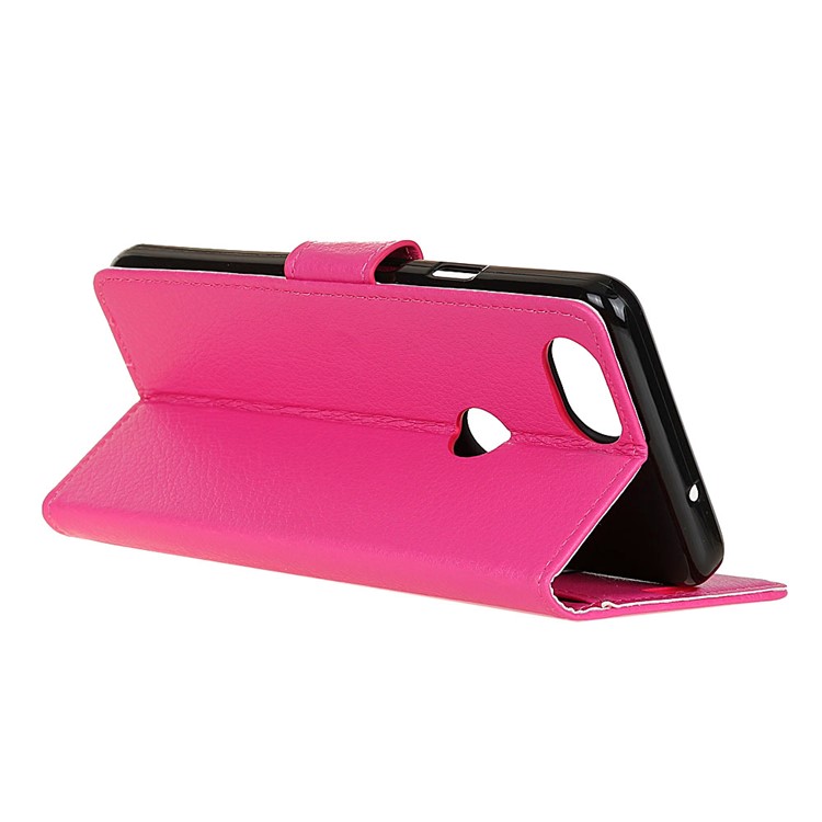 For Google Pixel 2 Litchi Skin Stand Wallet Leather Folio Phone Cover Case - Rose-5