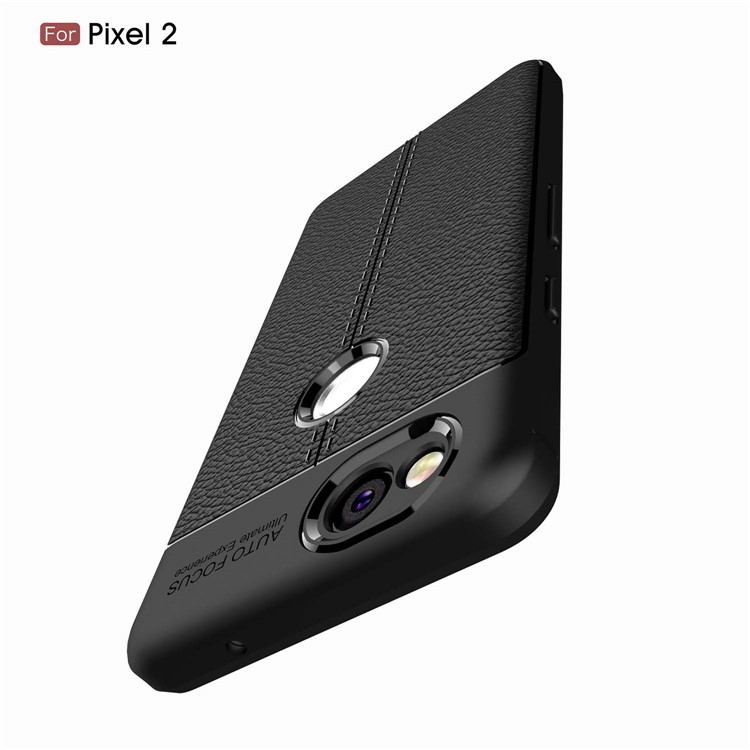 Litchi Grain Soft TPU Phone Case for Google Pixel 2 - Black-10