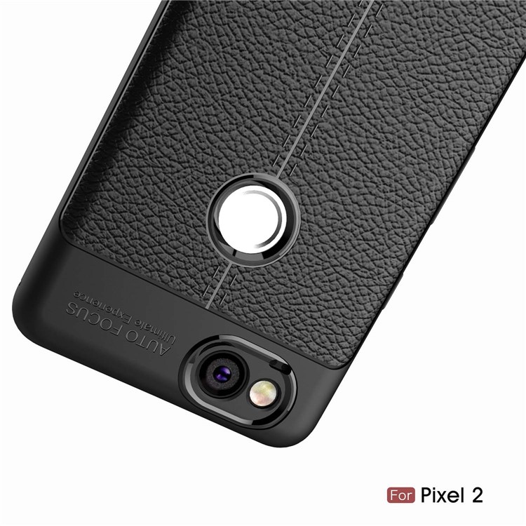 Litchi Grain Soft TPU Phone Case for Google Pixel 2 - Black-11