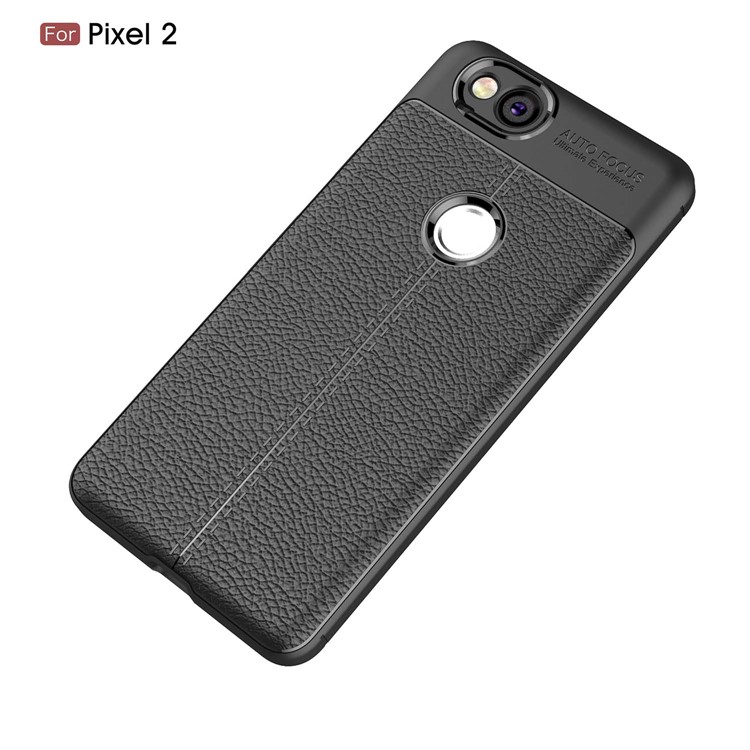 Litchi Grain Soft TPU Phone Case for Google Pixel 2 - Black-12