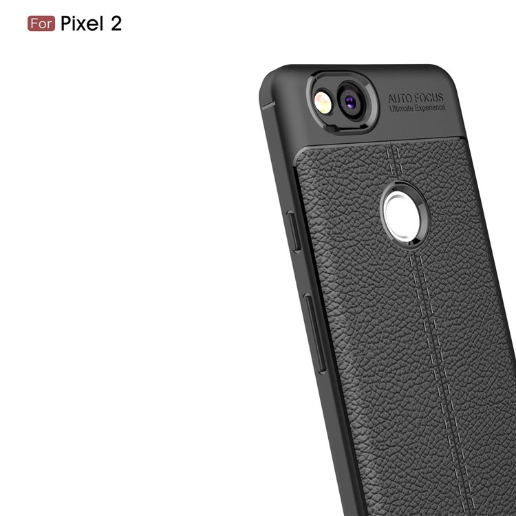 Litchi Grain Soft TPU Phone Case for Google Pixel 2 - Black-3