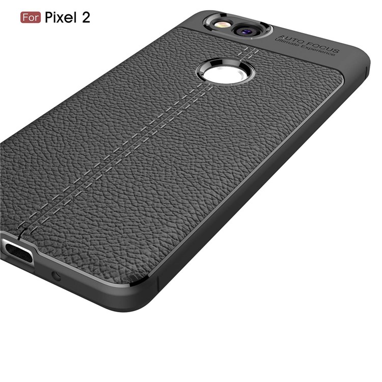 Litchi Grain Soft TPU Phone Case for Google Pixel 2 - Black-4