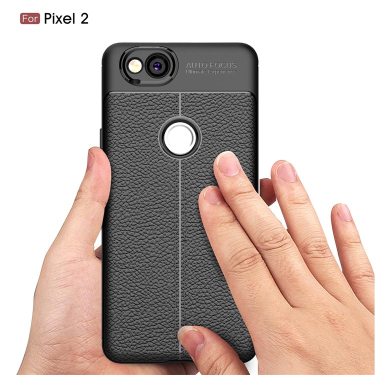 Litchi Grain Soft TPU Phone Case for Google Pixel 2 - Black-7