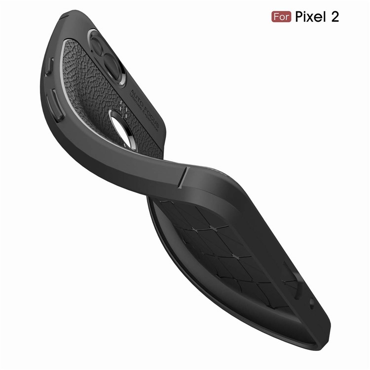 Litchi Grain Soft TPU Phone Case for Google Pixel 2 - Black-9