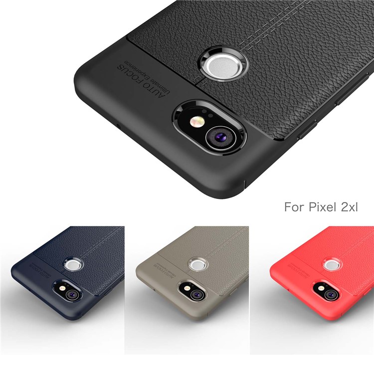 Litchi Grain TPU Phone Cover for Google Pixel XL2 - Black-14