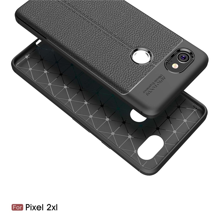 Litchi Grain TPU Phone Cover for Google Pixel XL2 - Black-2