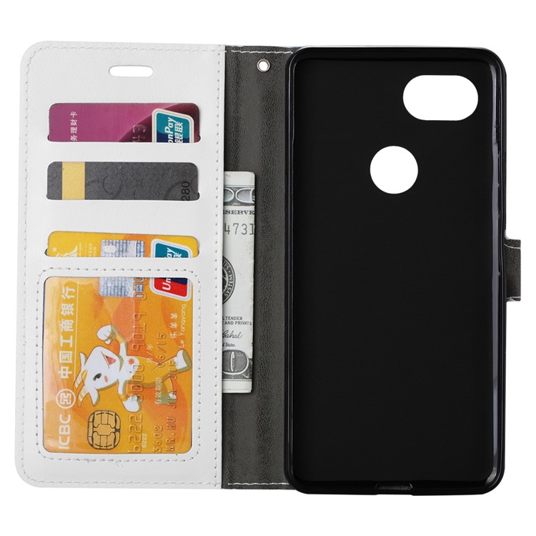 BTRCASE Crazy Horse Leather Wallet Cover for Google Pixel 2 - White-3