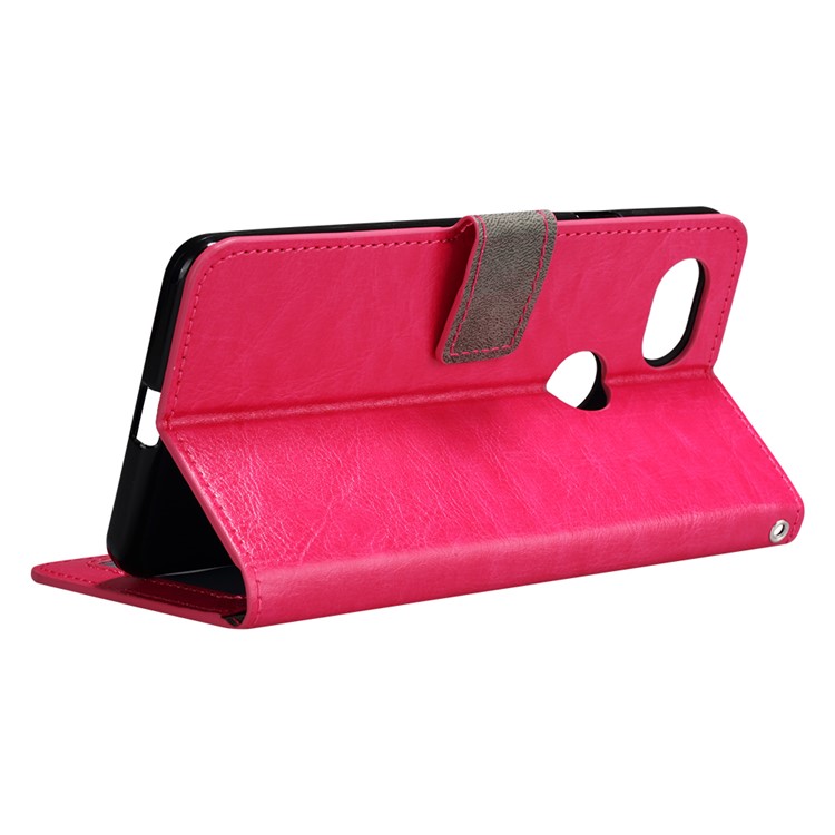 BTRCASE Crazy Horse Cell Phone Leather Wallet Case for Google Pixel 2 - Rose-3