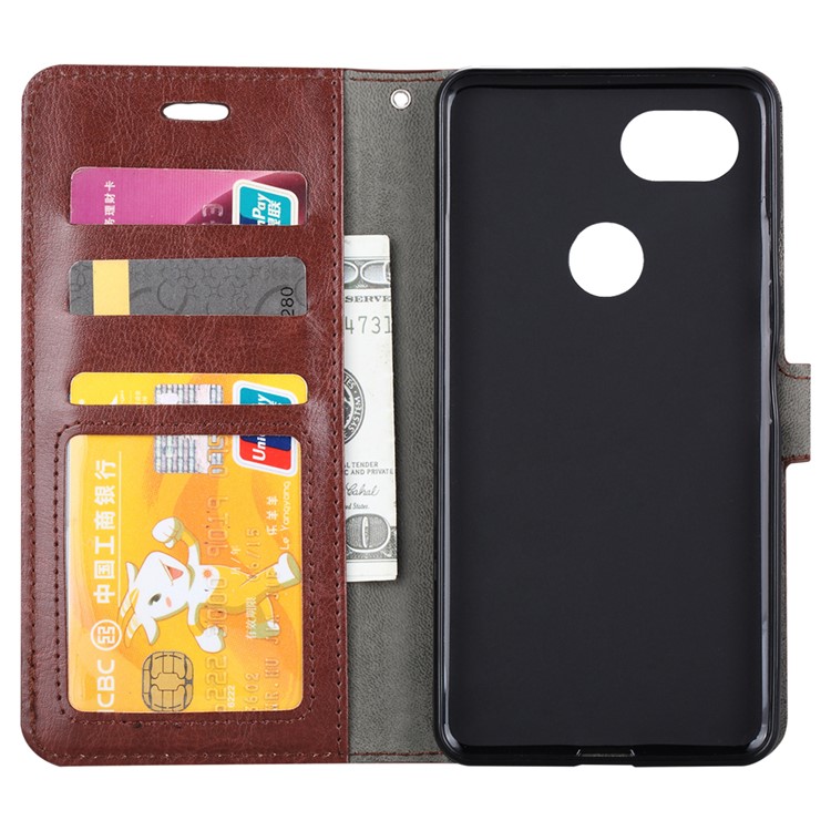 BTRCASE Crazy Horse Wallet Leather Stand Cover for Google Pixel 2 - Brown-3