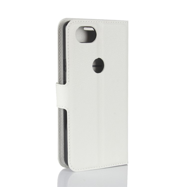 Litchi Skin Wallet Leather Stand Cover for Google Pixel 2 XL - White-6
